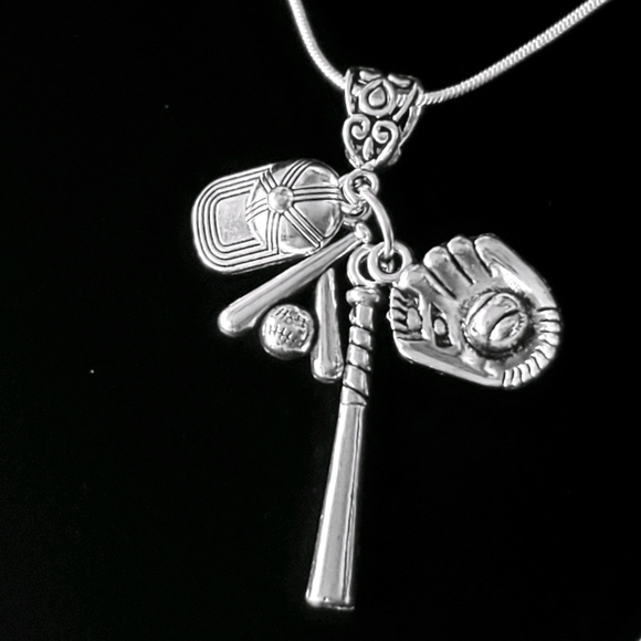 Baseball | Softball 24" \ .925 Sterling Silver Necklace - Picture 1 of 4